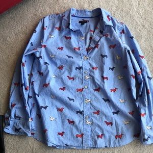 Dachshund Button Down Blouse